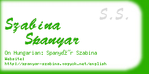 szabina spanyar business card